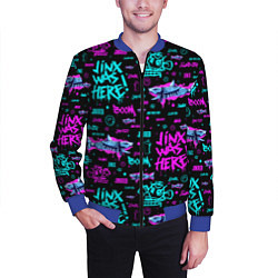 Бомбер мужской Jinx Arcane pattern neon, цвет: 3D-синий — фото 2