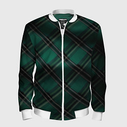 Мужской бомбер Тёмно-зелёная диагональная шотландская клетка