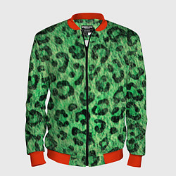 Мужской бомбер Зелёный леопард паттерн