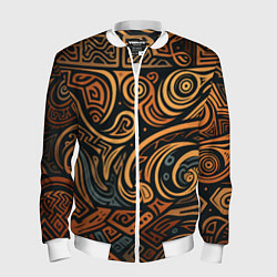 Бомбер мужской Узор в викингском стиле, цвет: 3D-белый