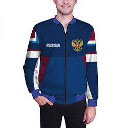 Бомбер мужской Спортивная Россия, цвет: 3D-синий — фото 2