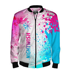 Бомбер мужской Nightwish neon gradient style по-вертикали, цвет: 3D-черный