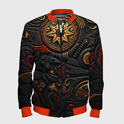 Мужской бомбер Абстрактный узор в славянской стилистике