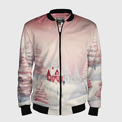 Мужской бомбер Снежное сияние ночи