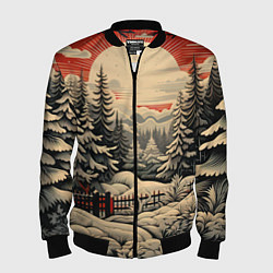 Мужской бомбер Блеск снежинок новогодний стиль