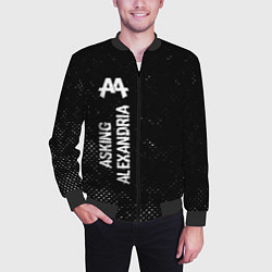 Бомбер мужской Asking Alexandria glitch на темном фоне по-вертика, цвет: 3D-черный — фото 2