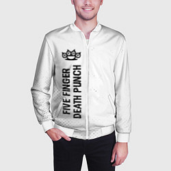 Бомбер мужской Five Finger Death Punch glitch на светлом фоне по-, цвет: 3D-белый — фото 2
