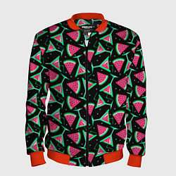 Бомбер мужской Арбузный коктейль, цвет: 3D-красный