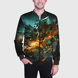 Бомбер мужской Геометрический всплеск, цвет: 3D-черный — фото 2