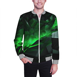 Бомбер мужской Асимметричный узор зелени, цвет: 3D-меланж — фото 2