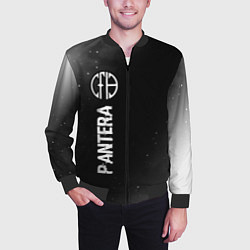 Бомбер мужской Pantera glitch на темном фоне по-вертикали, цвет: 3D-черный — фото 2