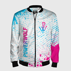 Мужской бомбер Powerwolf neon gradient style вертикально