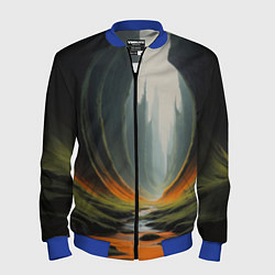 Бомбер мужской Природа на загадочной планете, цвет: 3D-синий