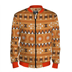 Мужской бомбер Brown tribal geometric