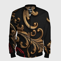 Мужской бомбер Золотые абстрактные узоры