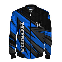 Бомбер мужской Honda motors - синяя спортивная абстракция, цвет: 3D-черный