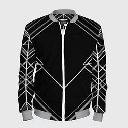 Мужской бомбер Полосы на чёрном фоне