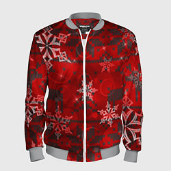 Бомбер мужской Рождественские узоры снежинки, цвет: 3D-меланж