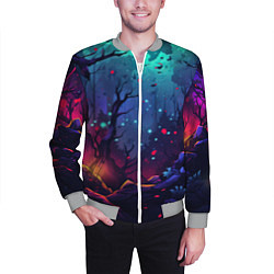 Бомбер мужской Абстрактный камуфляж в кислотных абстрактных пятна, цвет: 3D-меланж — фото 2