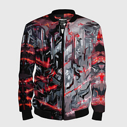 Бомбер мужской Адский доспех в царапинах, цвет: 3D-черный