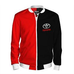 Бомбер мужской Toyota car красно чёрный, цвет: 3D-белый