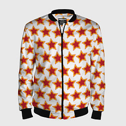 Мужской бомбер Красные звезды с контуром