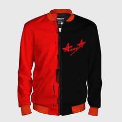Бомбер мужской Алиса рок группа краски альбом, цвет: 3D-красный