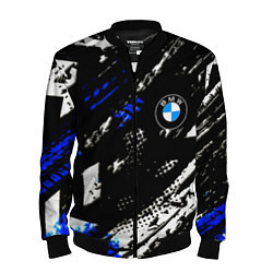 Бомбер мужской BMW stripes color auto sport, цвет: 3D-черный