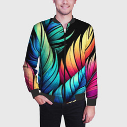 Бомбер мужской Color feathers - neon, цвет: 3D-черный — фото 2