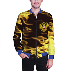 Бомбер мужской Имперская Россия желтый огонь, цвет: 3D-синий — фото 2