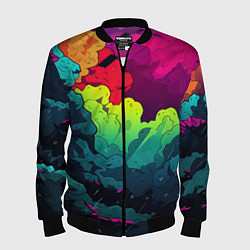 Мужской бомбер Кислотная яркая абстракция
