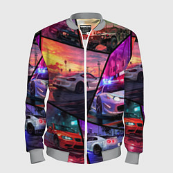 Бомбер мужской GTA style cars, цвет: 3D-меланж