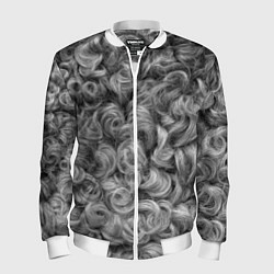 Бомбер мужской Кудрявая шерсть баранов, цвет: 3D-белый