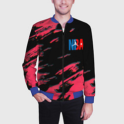 Бомбер мужской NBA краски текстура, цвет: 3D-синий — фото 2