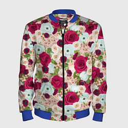 Бомбер мужской Цветочный фон, цвет: 3D-синий