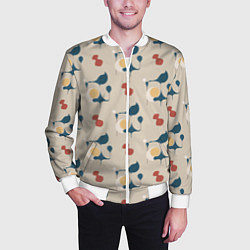 Бомбер мужской Круг абстракция и линии, цвет: 3D-белый — фото 2