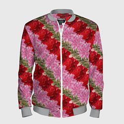 Бомбер мужской Фон с лилиями и розами, цвет: 3D-меланж