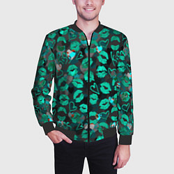 Бомбер мужской Голубые поцелуи, цвет: 3D-черный — фото 2