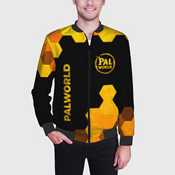 Бомбер мужской Palworld - gold gradient вертикально, цвет: 3D-черный — фото 2