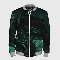 Бомбер мужской Черно-зеленый мрамор, цвет: 3D-меланж