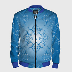 Мужской бомбер Векторные узоры на голубом фоне