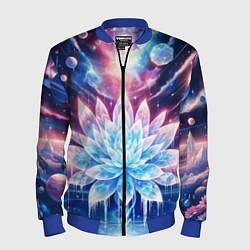 Мужской бомбер Космический цветок из льда - эзотерический лотос