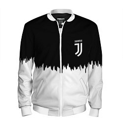Бомбер мужской Juventus белый огонь текстура, цвет: 3D-белый
