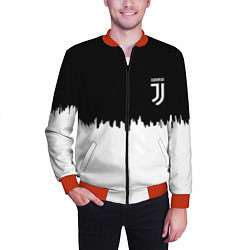 Бомбер мужской Juventus белый огонь текстура, цвет: 3D-красный — фото 2