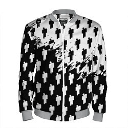 Бомбер мужской Billie Eilish pattern black, цвет: 3D-меланж
