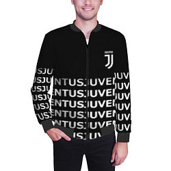 Бомбер мужской Juventus pattern fc club steel, цвет: 3D-черный — фото 2