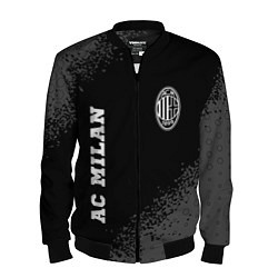Бомбер мужской AC Milan sport на темном фоне вертикально, цвет: 3D-черный