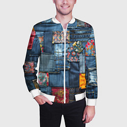 Бомбер мужской Значок адвоката на джинсах, цвет: 3D-белый — фото 2