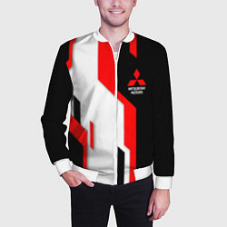 Бомбер мужской Mitsubishi red uniform, цвет: 3D-белый — фото 2