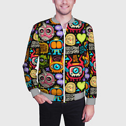 Бомбер мужской Feel good every day motivation monsters pattern, цвет: 3D-меланж — фото 2